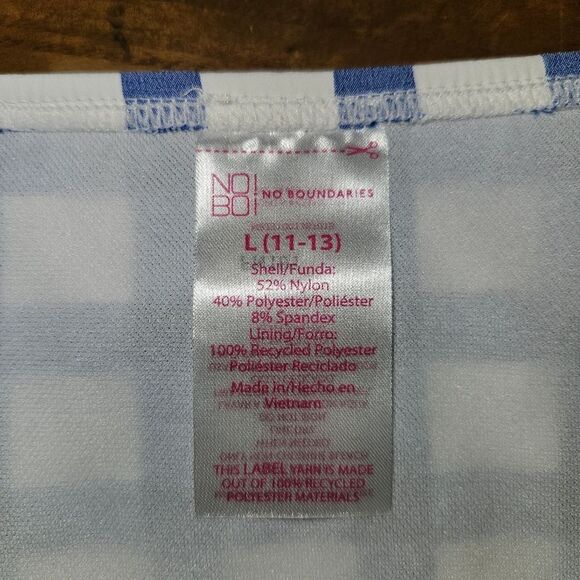 Nobo Junior Women's Bikini Bottom Blue Plaid Waist Tie  Size 11 – 13 - Picture 4 of 6